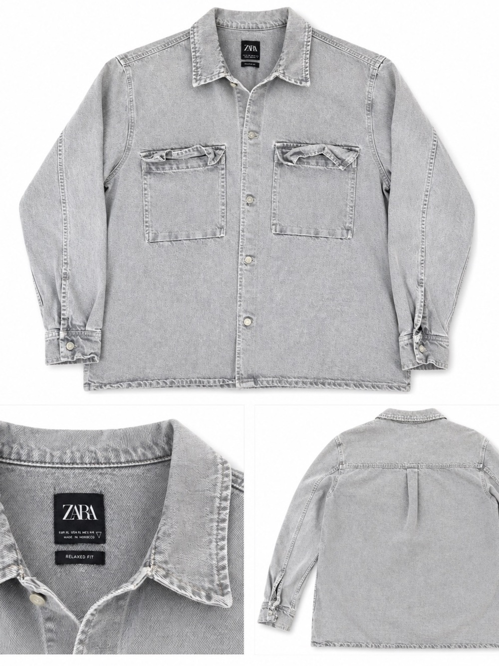 Zara Light Gray Denim Jacket - Picture 4 of 4